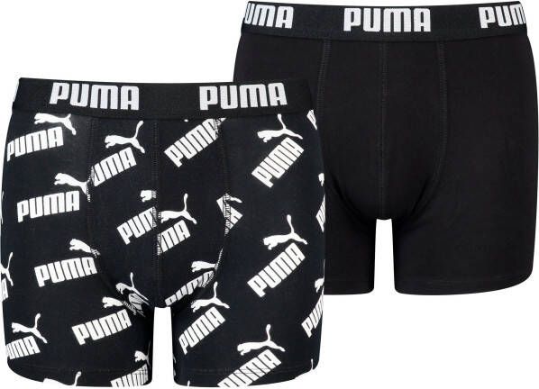 PUMA Boxershort voor jongens met merkopschrift in de band (set 2 stuks)