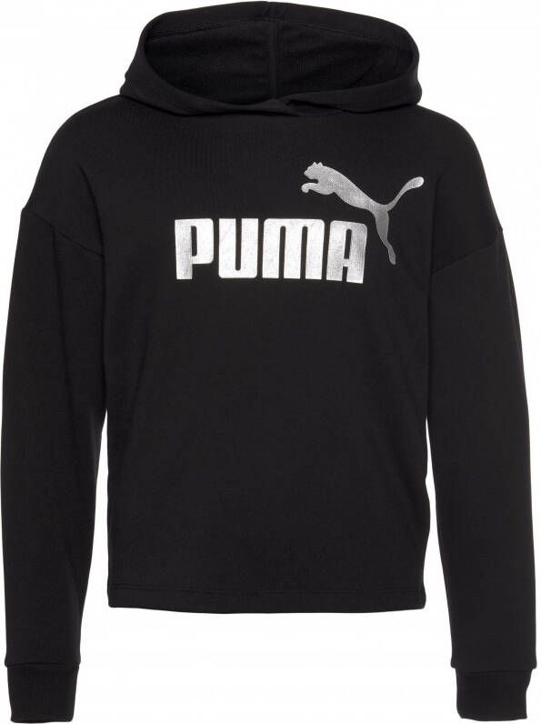 Puma Essentials Logo Cropped Hoodie Junior