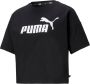 Puma essentials logo cropped shirt zwart dames - Thumbnail 7