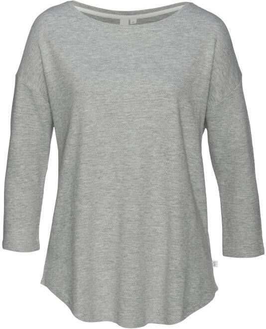 Q S designed by Shirt met 3 4-mouwen met afhangende schouders