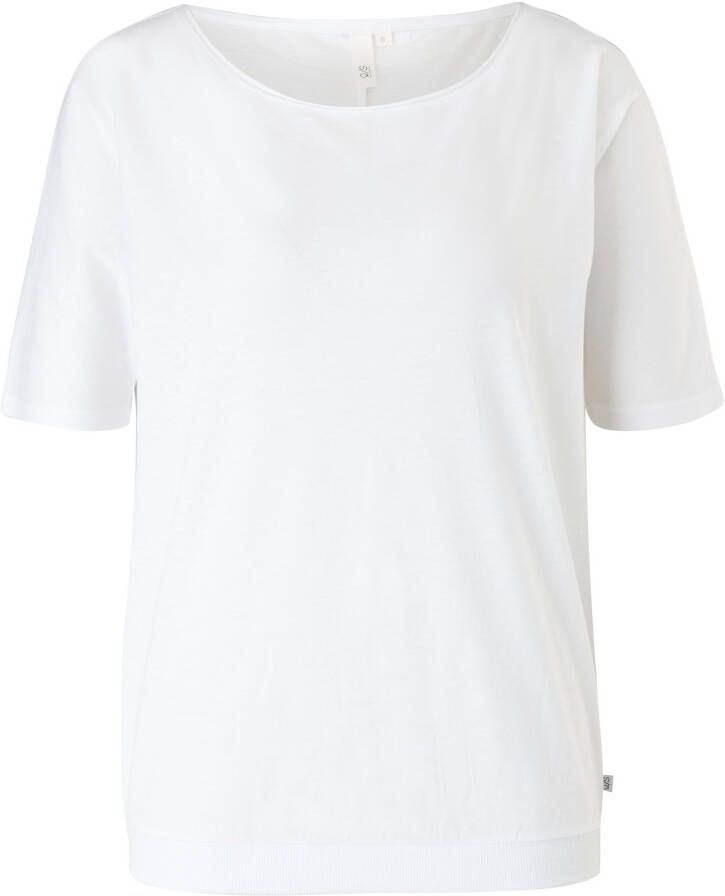 Q S designed by Shirt met ronde hals met een deelnaad op de rug