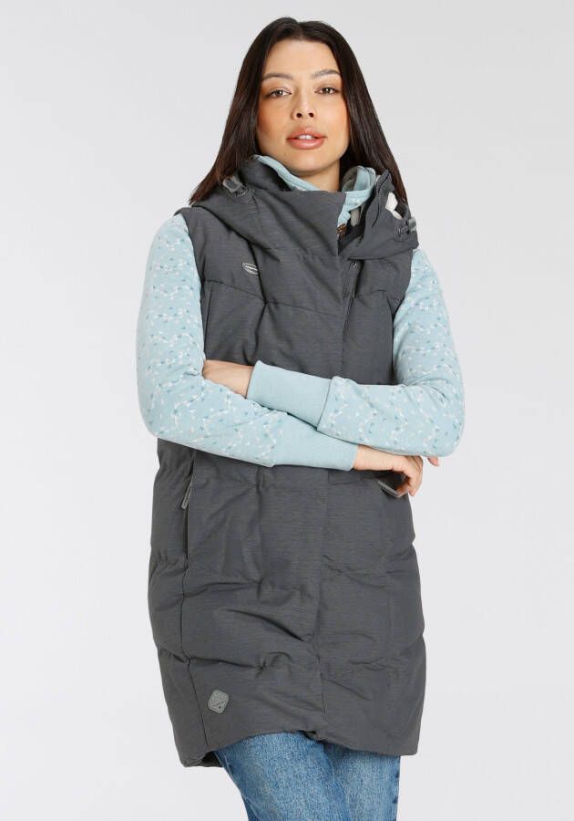 Ragwear Bodywarmer PAVLINNA VEST O met gevoerde capuchon waterdicht en ademend materiaal