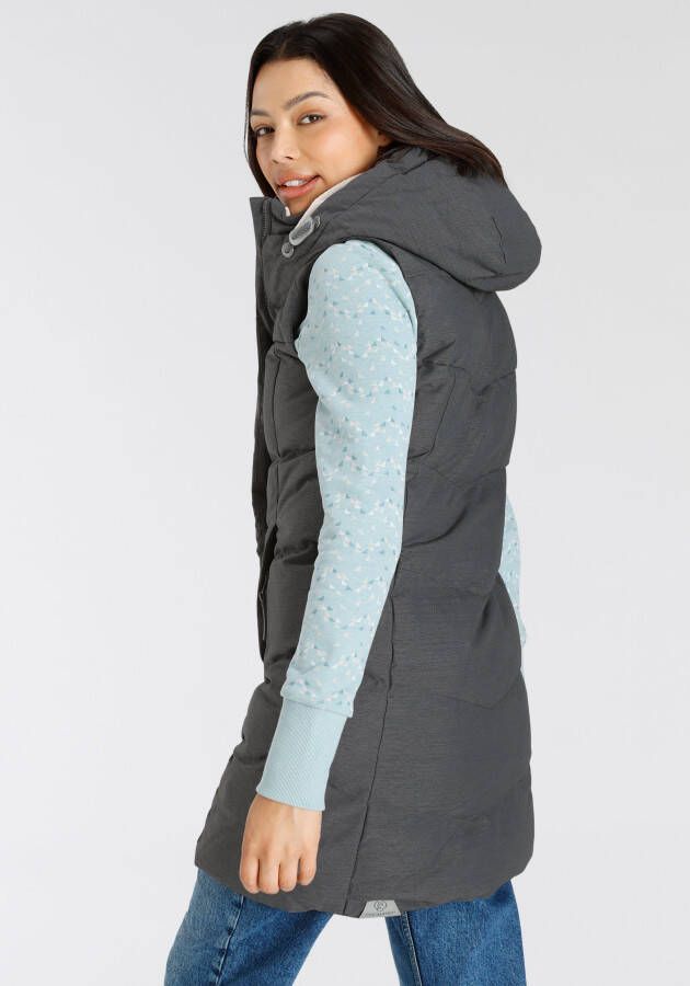 Ragwear Bodywarmer PAVLINNA VEST O met gevoerde capuchon waterdicht en ademend materiaal