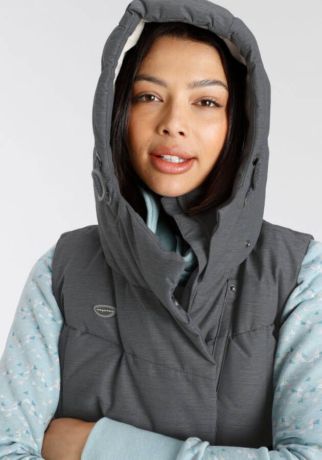 Ragwear Bodywarmer PAVLINNA VEST O met gevoerde capuchon waterdicht en ademend materiaal