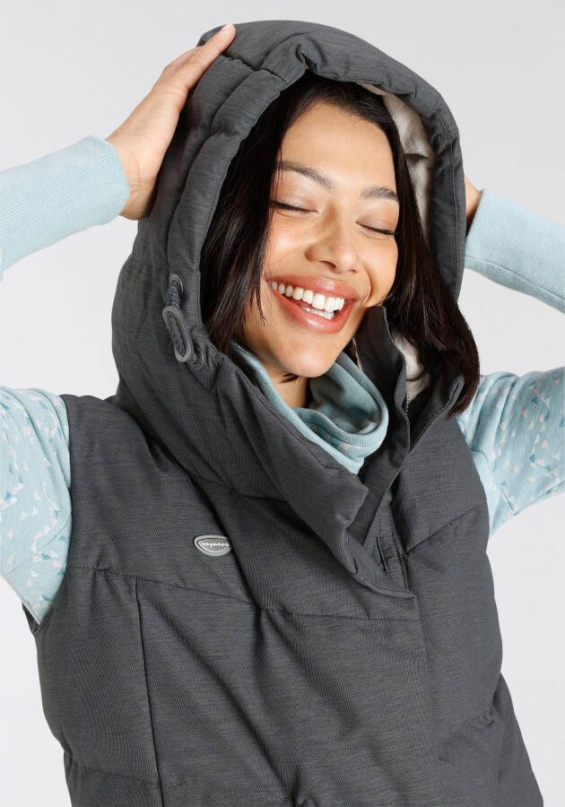 Ragwear Bodywarmer PAVLINNA VEST O met gevoerde capuchon waterdicht en ademend materiaal