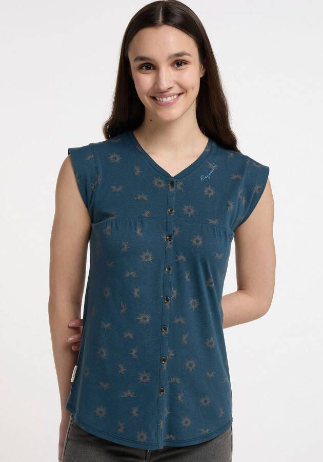 Ragwear Shirt met korte mouwen ZOFKA ORGANIC in een stijlvolle all-over sunshine print