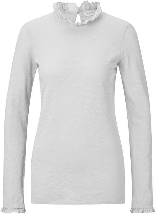 Rich & Royal Shirt met lange mouwen 2409 O Slub F LS met ruches aan de halslijn en manchetten
