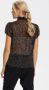 Saint Tropez transparante blouse Lilly met stippen en ruches zwart - Thumbnail 4