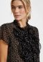 Saint Tropez transparante blouse Lilly met stippen en ruches zwart - Thumbnail 5