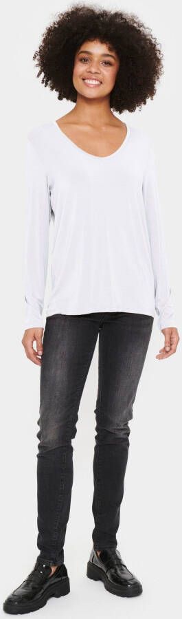 Saint Tropez Shirt met lange mouwen SZ-ADELIA V-N LS Hoogwaardige lyocell-kwaliteit