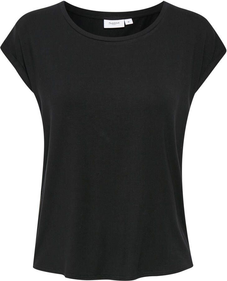 Saint Tropez Shirt met ronde hals Basic in chique lyocell kwaliteit