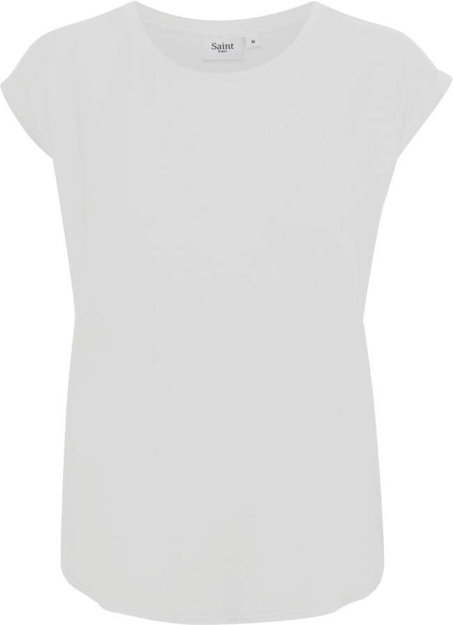 Saint Tropez Shirt met ronde hals Basic in chique lyocell kwaliteit