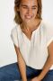 Saint Tropez Top met korte mouwen en stippenprint Beige Dames - Thumbnail 3