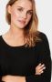 Saint Tropez Zachte Gebreide Jurk met Ronde Hals en ¾ Mouwen Black Dames - Thumbnail 4