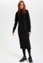 Saint Tropez Zachte Gebreide Coltrui Lange Jurk Black Dames - Thumbnail 6