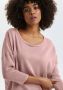 Saint Tropez Ash Rose Melange Trui met ¾ Mouwen Beige Dames - Thumbnail 3