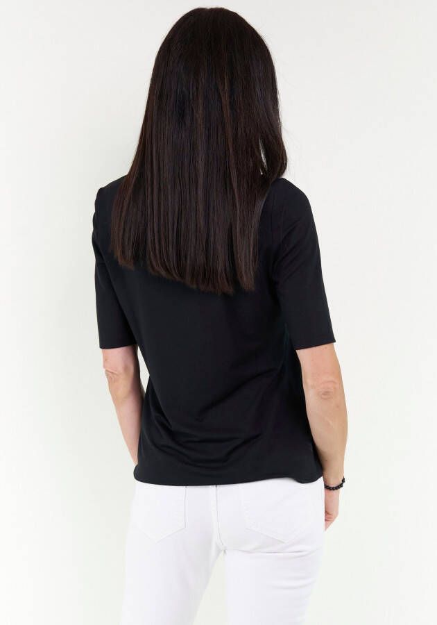 Seidel Moden Shirt met V-hals met halve mouwen van zacht materiaal made in germany