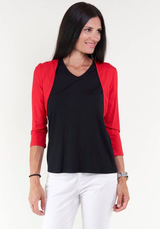 Seidel Moden Shirt met V-hals met halve mouwen van zacht materiaal made in germany