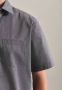 Seidensticker overhemd korte mouw Modern normale fit grijs effen katoen - Thumbnail 7