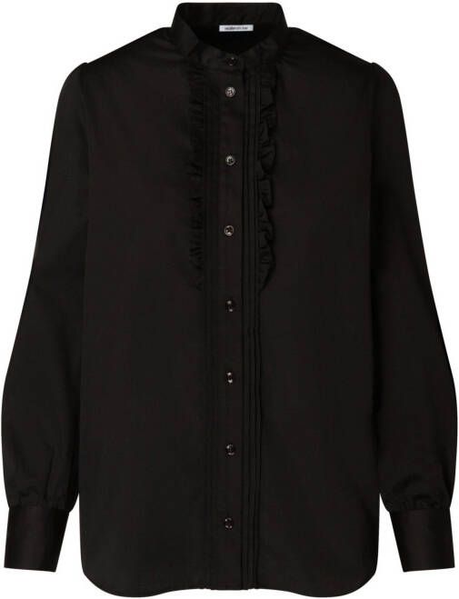 seidensticker Klassieke blouse Zwarte roos Lange mouwen kraag uni glanzend