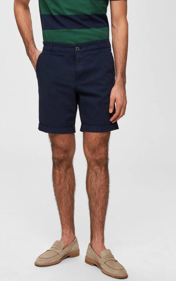 Selected Homme Korte straight fit chino met stretch model 'Paris'