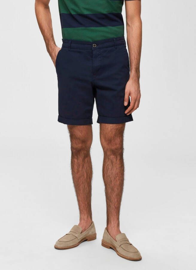 Selected Homme Korte straight fit chino met stretch model 'Paris'