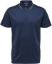 SELECTED HOMME Heren Polo's & T-shirts Slhleroy Coolmax Ss Polo B Donkerblauw - Thumbnail 9