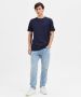 SELECTED HOMME Heren Polo's & T-shirts Slhaspen Ss O-neck Tee Donkerblauw - Thumbnail 9