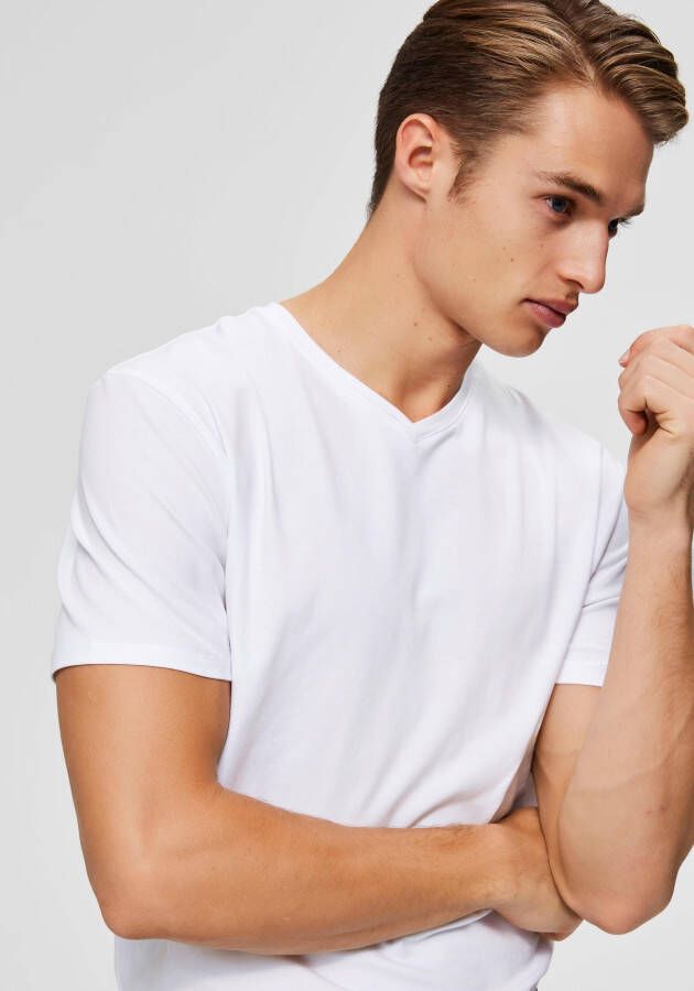 SELECTED HOMME Shirt met V-hals Basic V-Shirt
