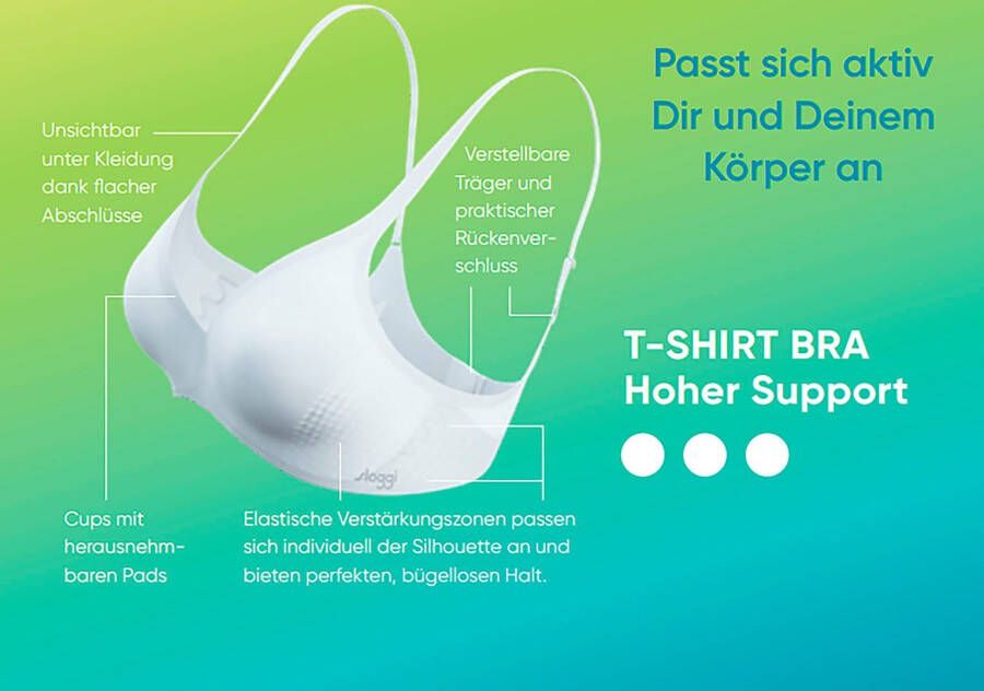 Sloggi Bralette-bh Body Adapt T-Shirt-bra zonder naden en met platte randen