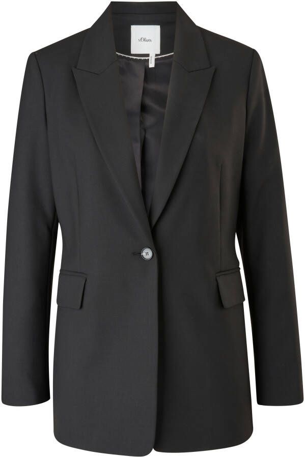 S.Oliver BLACK LABEL Lange blazer met 4-knoopsmanchetten aan de mouwen - Foto 2