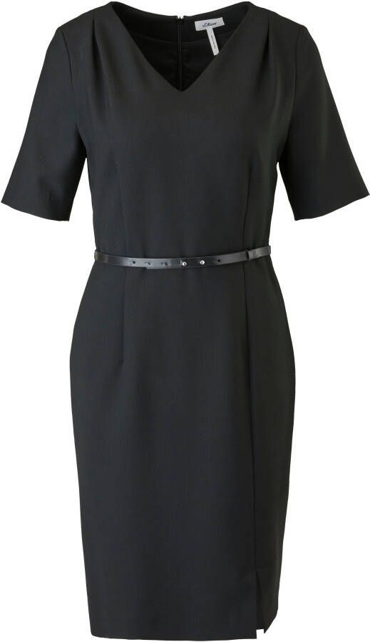 s.Oliver BLACK LABEL Midi-jurk van viscose-stretch (1-delig)