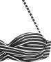 S.Oliver voorgevormde gestreepte strapless bandeau bikinitop zwart wit - Thumbnail 4