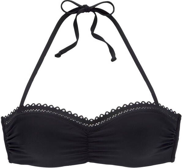 s.Oliver RED LABEL Beachwear Beugelbikinitop in bandeaumodel Aiko met gehaakte look