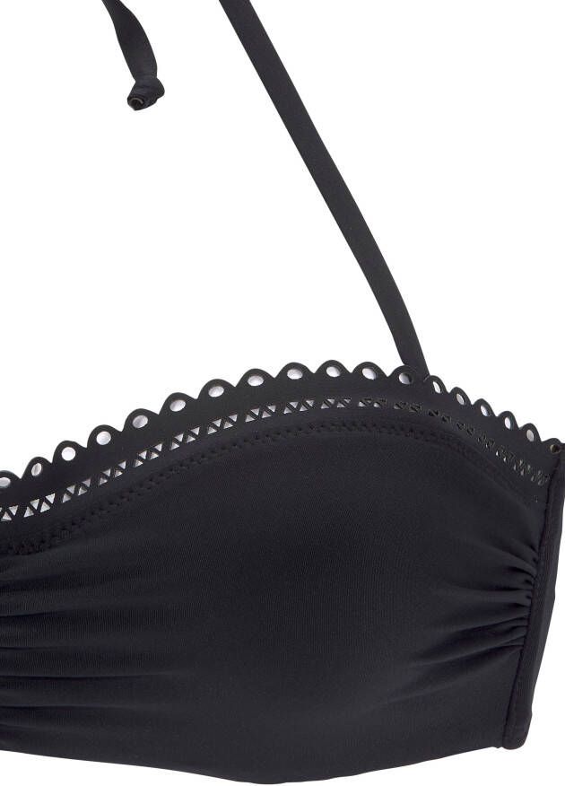 s.Oliver RED LABEL Beachwear Beugelbikinitop in bandeaumodel Aiko met gehaakte look