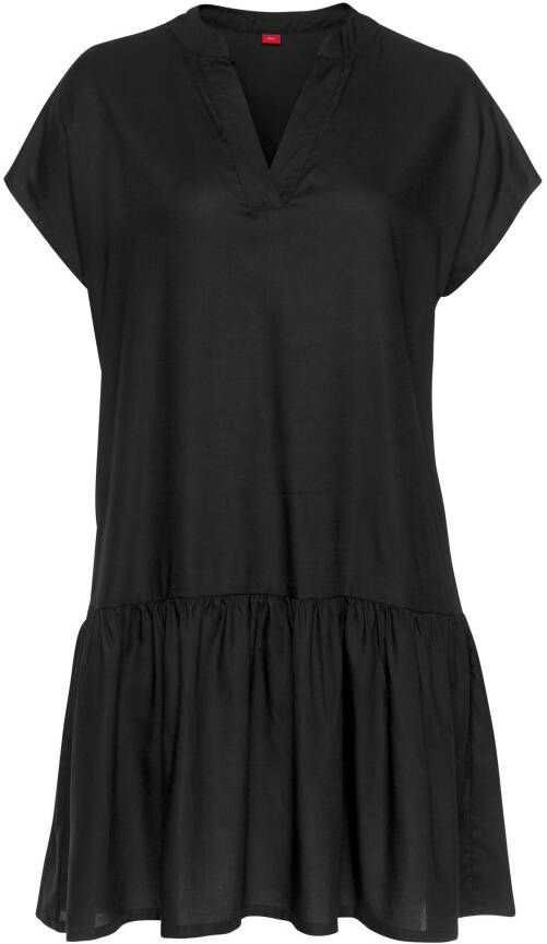 s.Oliver RED LABEL Beachwear Blousejurk met volants op de rok tuniekjurk zomerjurk basic