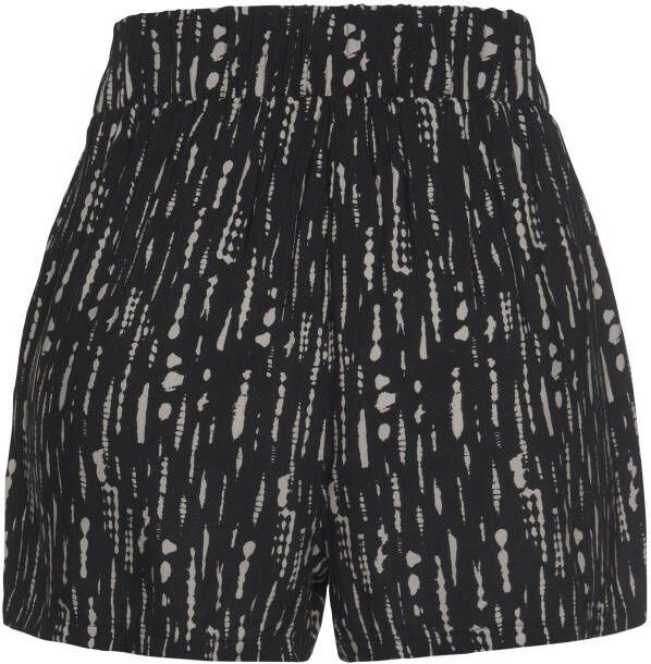 s.Oliver RED LABEL Beachwear Geweven short met all-over print en strikceintuur korte broek losse pasvorm