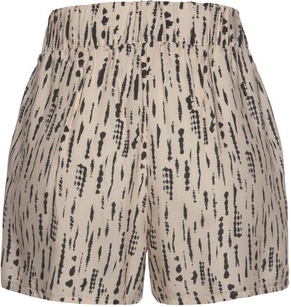 s.Oliver RED LABEL Beachwear Geweven short met all-over print en strikceintuur korte broek losse pasvorm