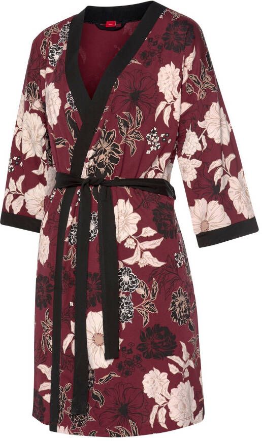 s.Oliver RED LABEL Beachwear Kimono met bloemmotief