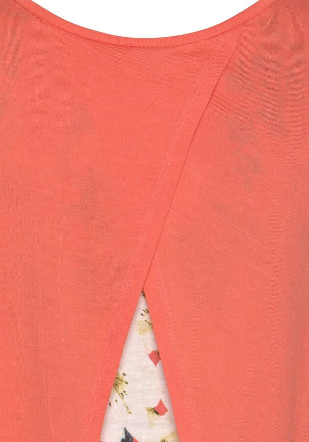 s.Oliver RED LABEL Beachwear Maxi-jurk gelaagde look bloemenprint zomerjurk strandjurk