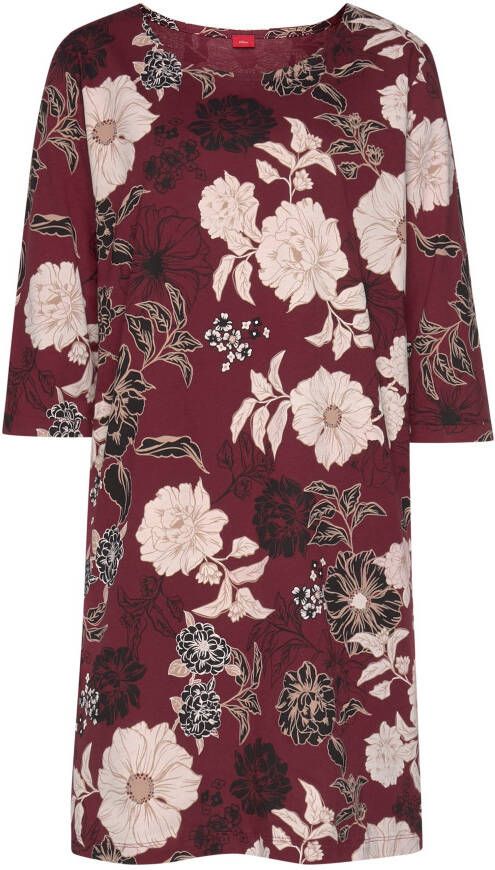 s.Oliver RED LABEL Beachwear Nachthemd bloemdessin met halve mouwen