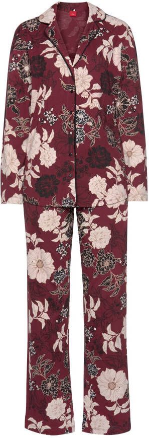 s.Oliver RED LABEL Beachwear Pyjama in klassiek model met bloemmotief (2-delig 1 stuk)