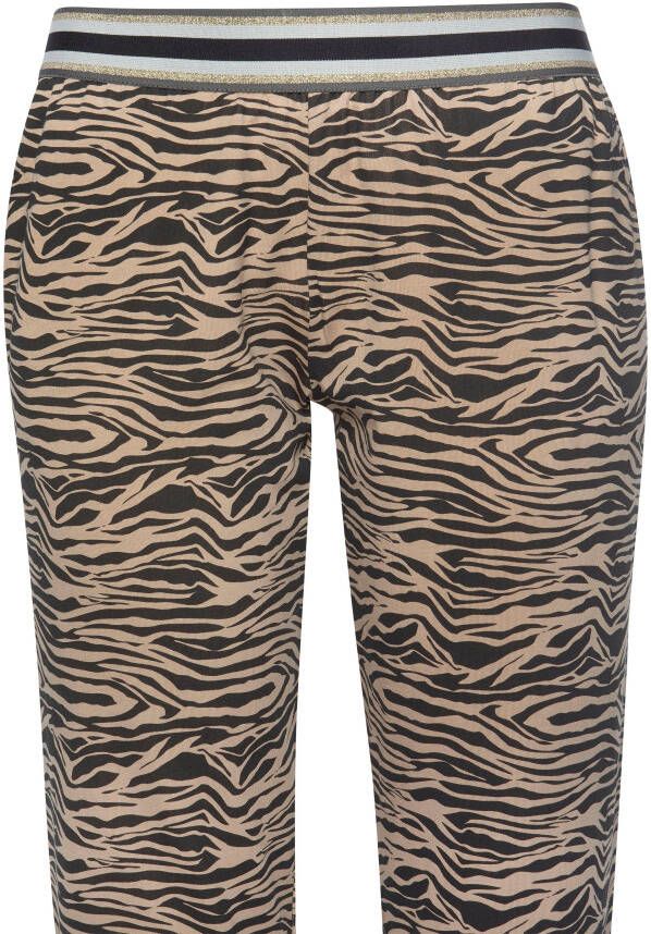 s.Oliver RED LABEL Beachwear Pyjama lange broek met animal-print (2-delig)
