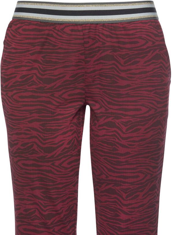 s.Oliver RED LABEL Beachwear Pyjama lange broek met animal-print (2-delig 1 stuk)