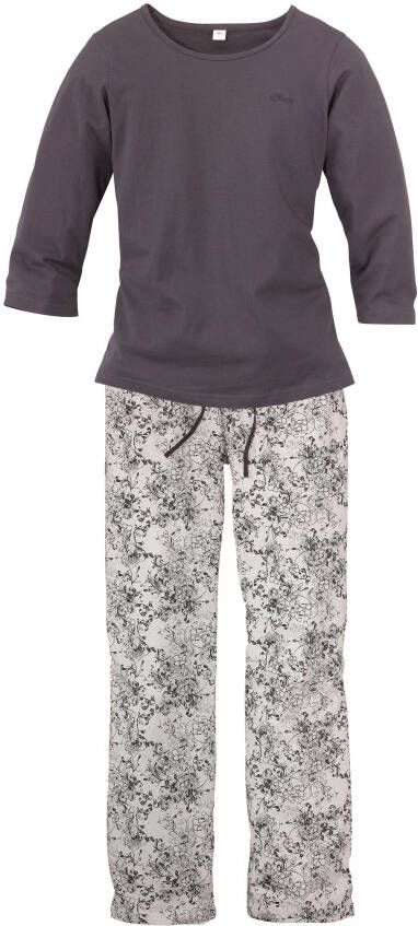 s.Oliver RED LABEL Beachwear Pyjama met fijn bloemmotief (2-delig 1 stuk)