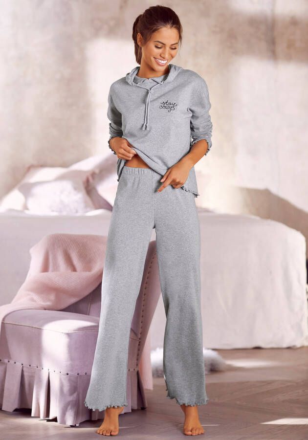 s.Oliver RED LABEL Beachwear Pyjama top met borduursel en rimpelrandje