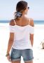 S.Oliver RED LABEL Beachwear Shirt met korte mouwen met bedrukte boorden en verstelbare schouderbandjes off-the-shoulder - Thumbnail 3