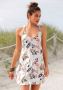 S.Oliver RED LABEL Beachwear Strandjurk met speciaal design schouderbandjes mini jurk met bloemenprint zomerjurk - Thumbnail 3
