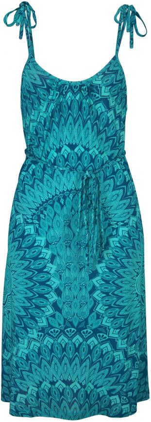 s.Oliver RED LABEL Beachwear Strandjurk in allover print zomer jurk in etno-stijl (Met bindstrik)