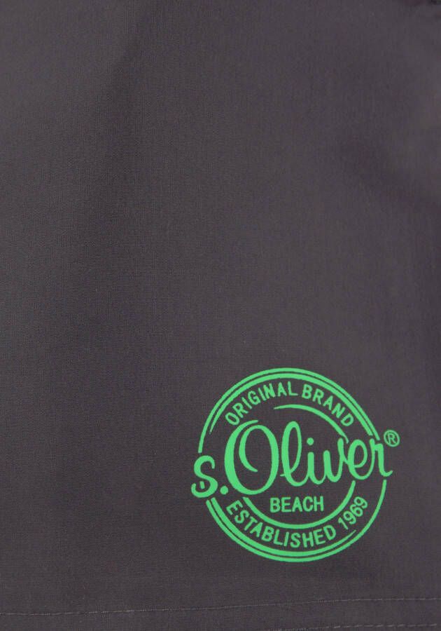 s.Oliver RED LABEL Beachwear Zwemshort met logoprint opzij